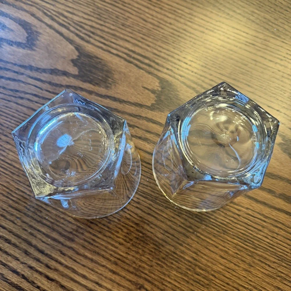 Libbey Inverness Rocks Whiskey Glasses Duratuff 5-Sided Heavy Bar Set of 2